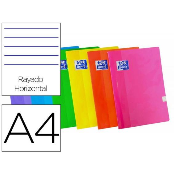 Libreta escolar oxford 48 h din a4 rayado horizontal colores surtidos