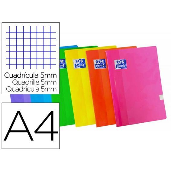 Libreta escolar oxford 48 h din a4 cuadro 5 mm colores surtidos