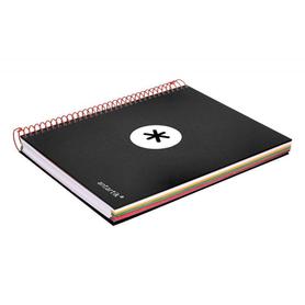 Cuaderno espiral liderpapel a5 micro antartik tapa forrada 120h 100g liso con bandas 6 taladros color negro