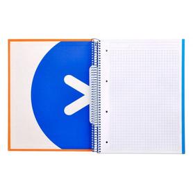 Cuaderno espiral liderpapel a4 micro antartik tapa forrada 120h 100 gr cuadro5mm 5 bandas 4 taladros color naranja flulu