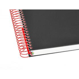 Cuaderno espiral liderpapel a5 micro antartik tapa forrada 120h 100 gr horizontal 5 bandas 6 taladros color negro