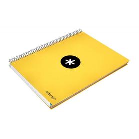Cuaderno espiral liderpapel a4 micro antartik tapa forrada 120h 100 gr horizontal 5 bandas 4 taladros color amarillo f f