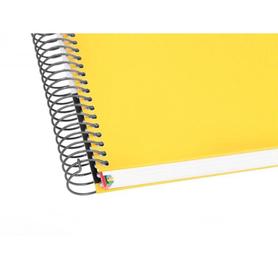 Cuaderno espiral liderpapel a4 micro antartik tapa forrada 120h 100 gr horizontal 5 bandas 4 taladros color amarillo f f