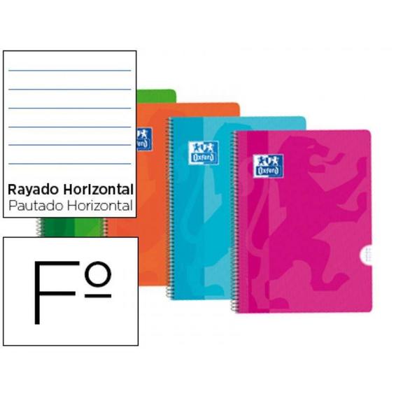 Bloc espiral oxford tapa plastico optik paper folio 80 hojas 90 gr horizontal