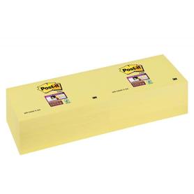 Bloc de notas adhesivas quita y pon post-it super sticky 76x76 mm con 12 bloc amarillo canario