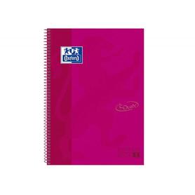 Cuaderno espiral oxford ebook 1 tapa extradura din a4+ 80 h cuadricula 5 mm rosa frambuesa touch