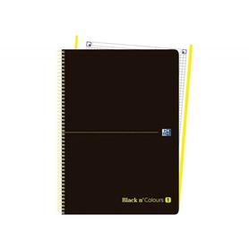 Cuaderno espiral oxford ebook 1 tapa plastico din a4+ 80 h cuadricula 5 mm blackn colors lima