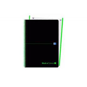 Cuaderno espiral oxford ebook 1 tapa plastico din a4+ 80 h cuadricula 5 mm blackn colors verde