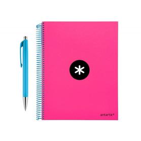 Cuaderno espiral liderpapel a4 micro antartik tapa forrada 120 h 100g cuadro 5 mm color rosa promo caran d ache