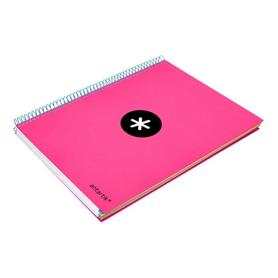 Cuaderno espiral liderpapel a4 micro antartik tapa forrada 120 h 100g cuadro 5 mm color rosa promo caran d ache