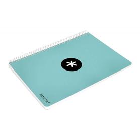 Cuaderno espiral liderpapel a5 antartik tapa dura 80h 100 gr cuadro 5mm color menta