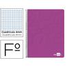 Cuaderno espiral liderpapel folio write tapa blanda 80h 60gr cuadro 4mm con margen color rosa - BF97