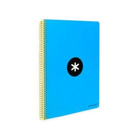 Cuaderno espiral liderpapel a4 antartik tapa dura 80h 100gr cuadro 4mm con margen color azul