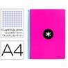 Cuaderno espiral liderpapel a4 antartik tapa dura 80h 90gr cuadro 4mm con margen color rosa fluor - KB15