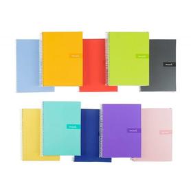 Cuaderno espiral liderpapel a4 crafty tapa forrada 80h 90 gr milimetrado 2 mm colores surtidos