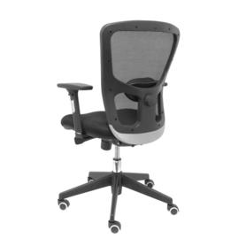 Silla Pozuelo respaldo malla negro asiento 3D negro.