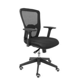 Silla Pozuelo respaldo malla negro asiento 3D negro.