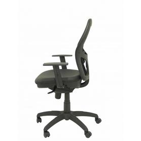 Silla Jorquera malla negra asiento similpiel negro