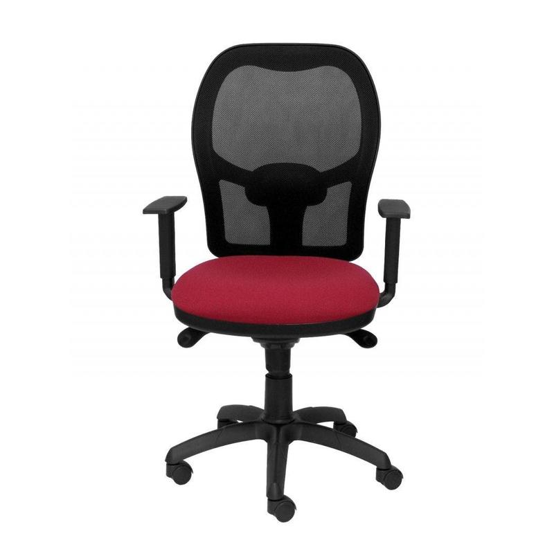 Silla Jorquera malla negra asiento bali granate