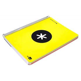 Cuaderno espiral liderpapel a4 micro antartik tapa plastico 120h 100 gr horizontal 5 bandas 4 taladros amarillo fluor r