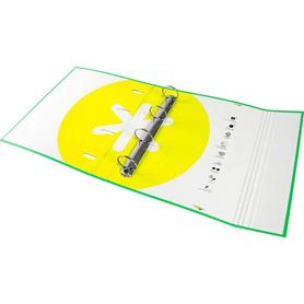 Carpeta con recambio y solapa liderpapel antartik a4 cuadro 5 mm forrada 4 anillas redondas 40mm color verde