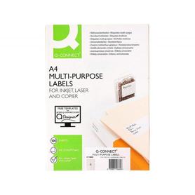 Etiqueta adhesiva q-connect kf10660 tamaño 105x148,5 mm fotocopiadora laser ink-jet caja con 100 hojas din a4