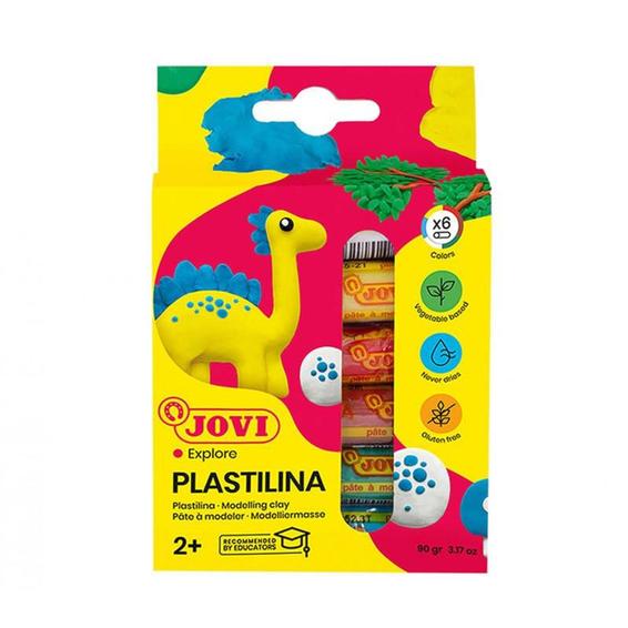 Plastilina Jovi Pequeña, 50 grs bandeja 10 Colores surtidos