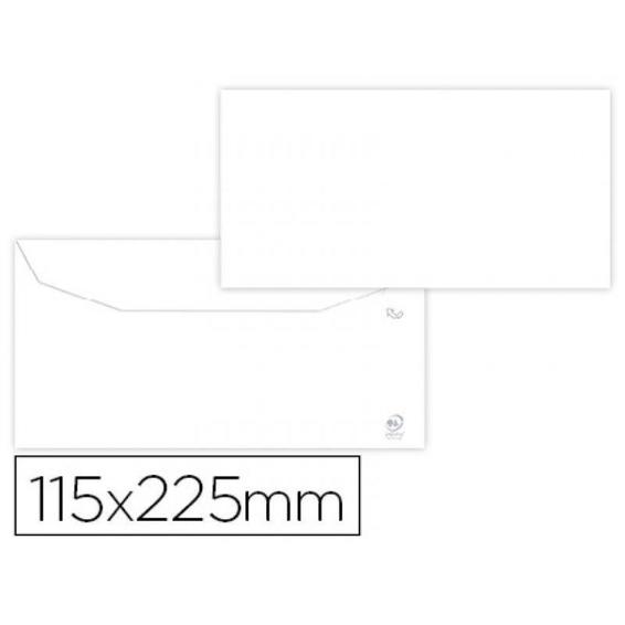 Sobre liderpapel blanco 115x225 mm solapa engomada papel offset 80 gr caja de 500 unidades