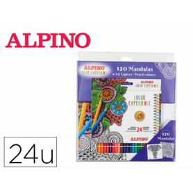 AL000250 - Set de dibujo alpino color experience 24 lapices de colores y libro de 120 mandalas