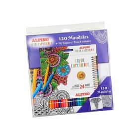 AL000250 - Set de dibujo alpino color experience 24 lapices de colores y libro de 120 mandalas