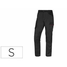 M2PA3STRGRPT - Pantalon de trabajo deltaplus con cintura elastica 7 bolsillos color gris-rojo talla s