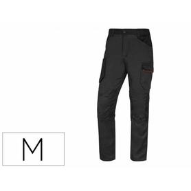 M2PA3STRGRTM - Pantalon de trabajo deltaplus con cintura elastica 7 bolsillos color gris-rojo talla m