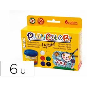 19931 - Tempera liquida playcolor liquid basic 40 ml caja de 6 unidades colores surtidos