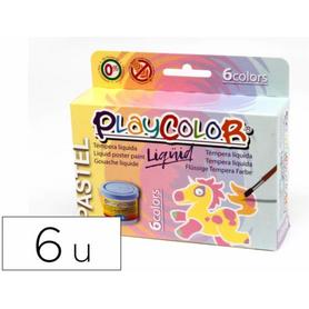 16801 - Tempera liquida playcolor liquid pastel 40 ml caja de 6 unidades colores surtidos
