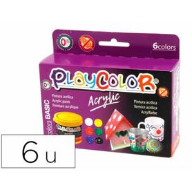 18191 - Pintura acrilica playcolor acrylic basic 40 ml caja de 6 unidades colores surtidos