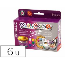 20311 - Pintura acrilica playcolor acrylic metallic 40 ml caja de 6 unidades colores surtidos