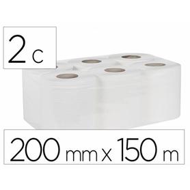 15239 - Papel secamanos bunzl greensource 2 capas celulosa blanca 200 mm x 150 mt paquete de 6 rollos