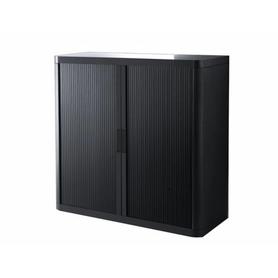 Armario paperflow estructura de acero y poliestireno con 2 puertas correderas 1 m color negro - E1CT0004400045