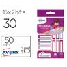 Etiqueta avery para boligrafos y lapices rosa y violeta 50x10 mm blister de 30 unidades - RESMI30F-UK