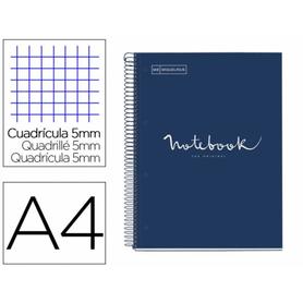 Cuaderno espiral miquelrius notebook 5 emotions tapa forrada din a4 microperforado 120 hojas 90g m2 cuadro 5 mm - MR46063