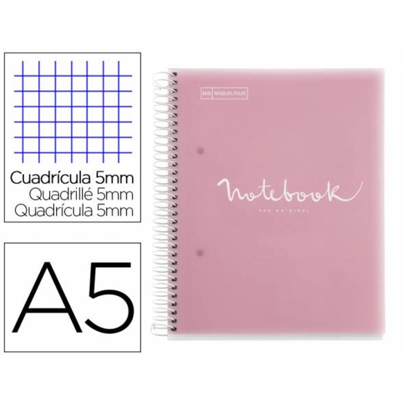 Cuaderno espiral miquelrius notebook 5 emotions tapa polipropileno din a5 microperforado 120 hojas - MR46105
