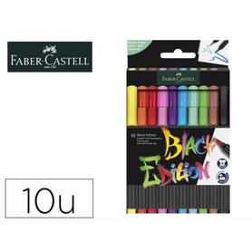 Rotulador faber castell edicion black punta de pincel caja de 10 unidades colores surtidos - 116451
