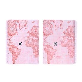 Portada y contraportada cuaderno inteligente grande mapa mundi rosa - CICG4110