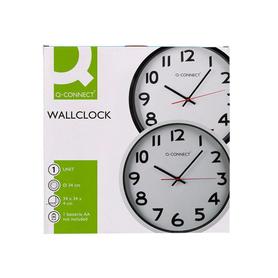 Reloj q-connect de pared plastico oficina redondo 34 cm marco blanco