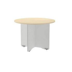 Mesa de reunion rocada meeting 3006ab04 estructura madera gris aluminio en aspas tablero madera blanco 120 cm