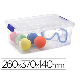 Contenedor plastico plasticforte 9 litros n 29 transparente con tapa 260x370x140 mm - 12324