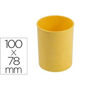 Cubilete portalapices faibo plastico color amarillo pastel 78 mm diametro x 100 mm alto - 206-35