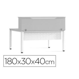 Mostrador de altillo rocada valido para mesas work metal executive 180x30x40 cm acabado an02 gris/gris