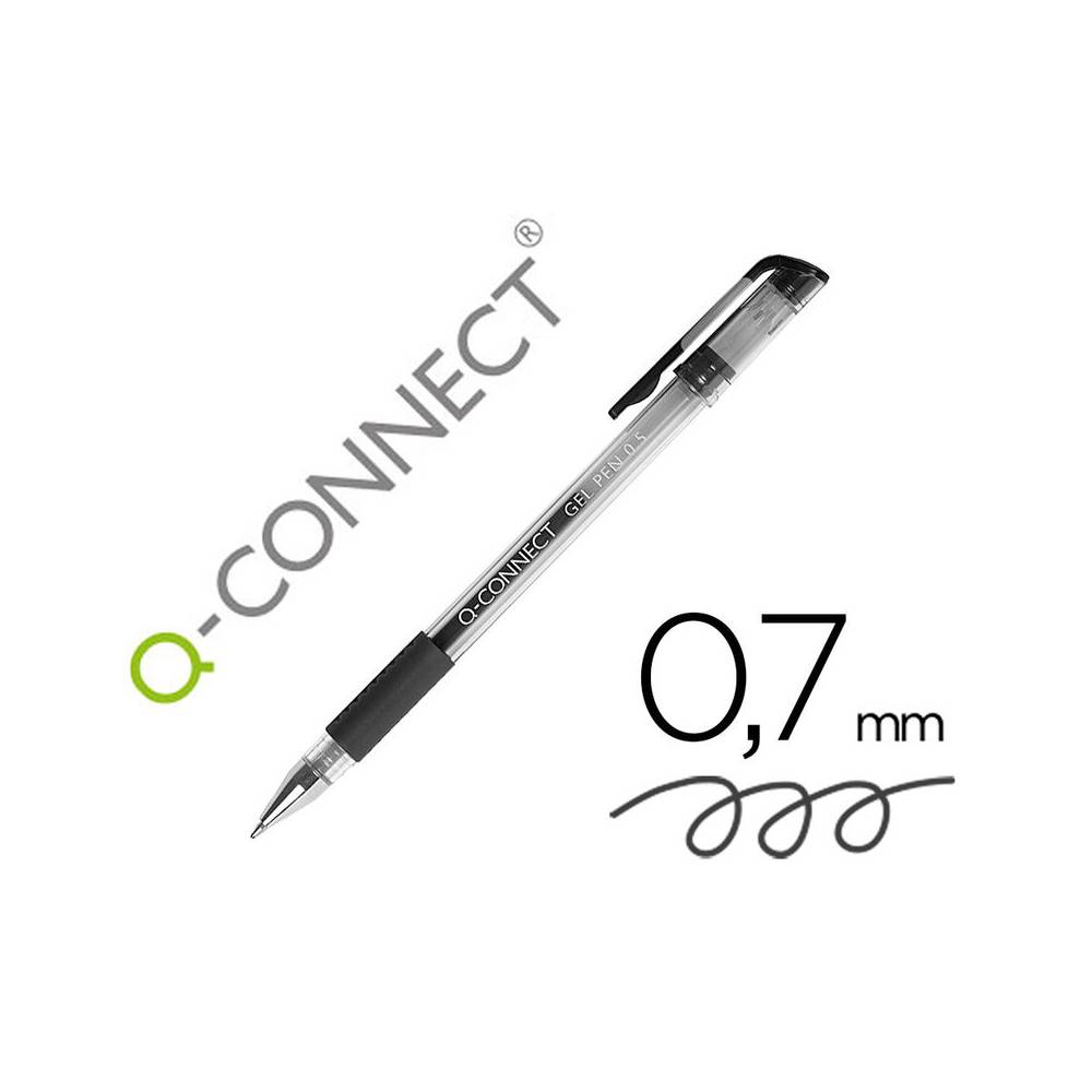 Boligrafo q-connect tinta gel negro 0,7 mm sujecion de caucho