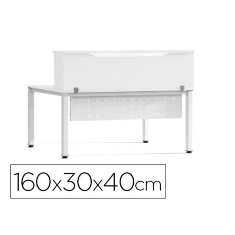 Mostrador de altillo rocada valido para mesas work metal executive 160x30x40 cm acabado aw04 blanco/blanco